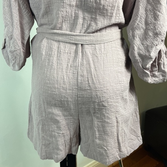 Gauze belted romper (lilac) - Picture 5 of 6